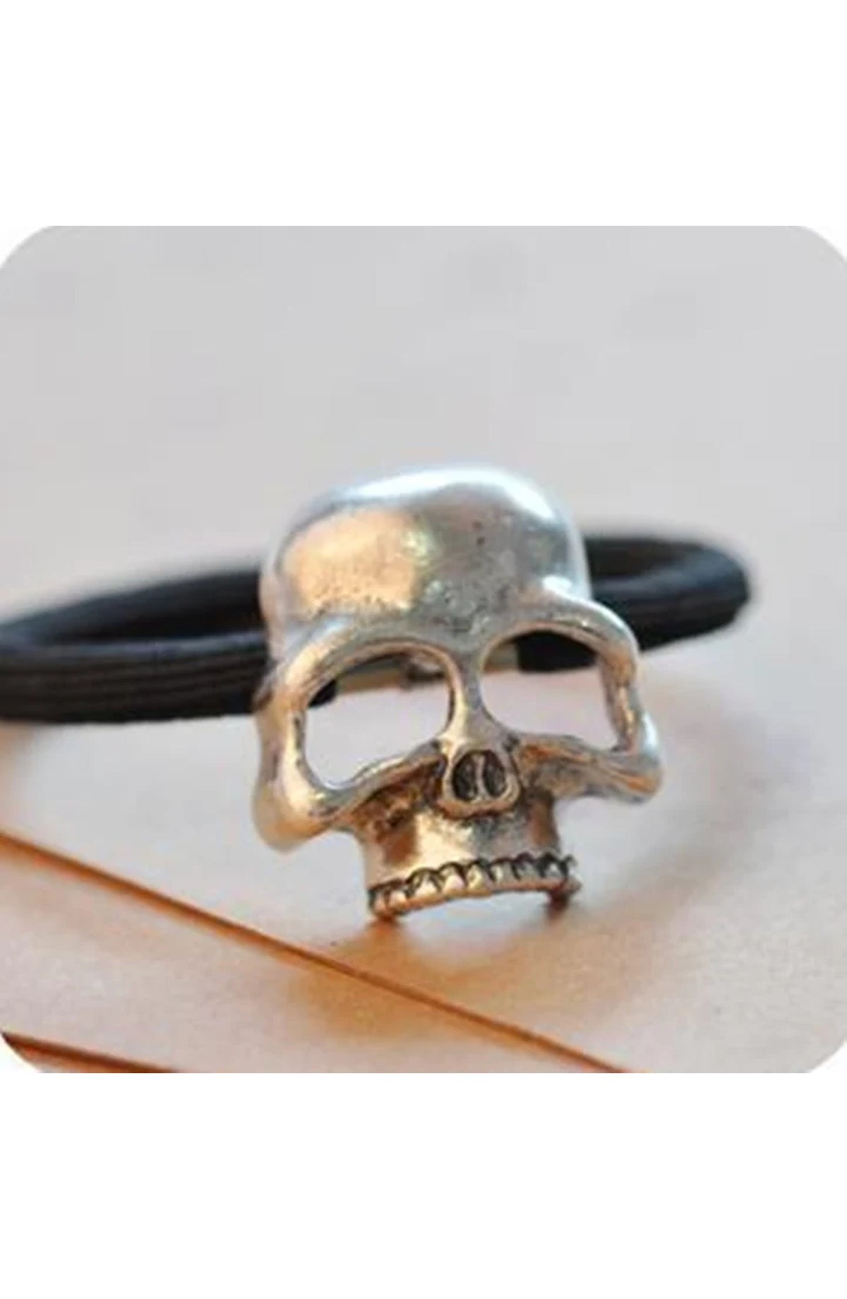Skull and Crow Hair Tie