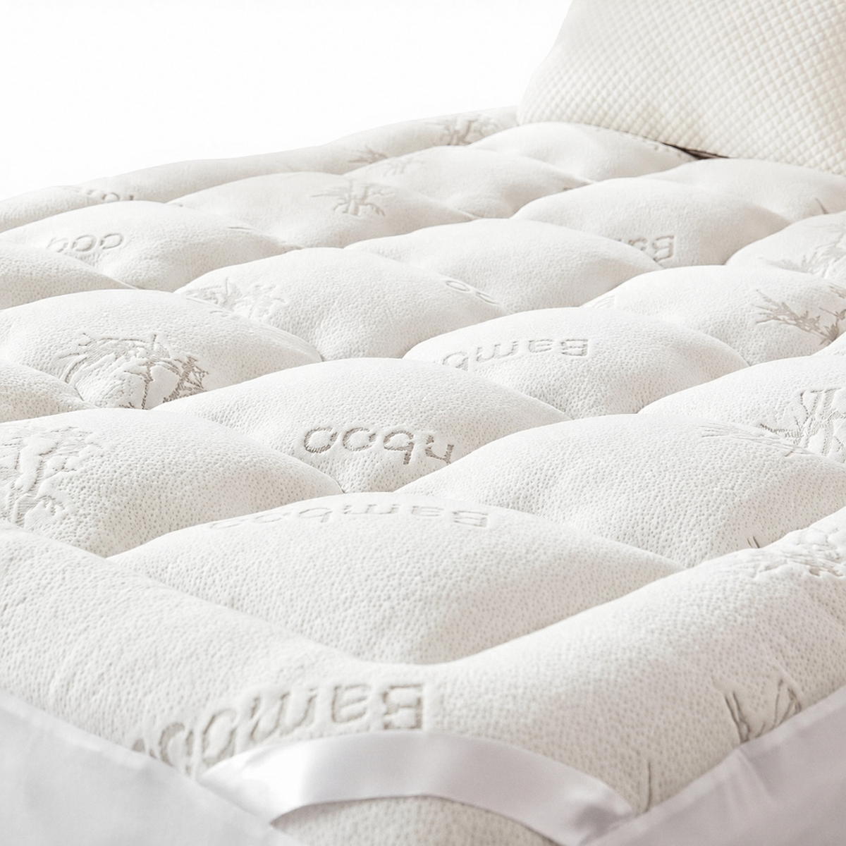 Quilted Mattress Protector - Bamboo Blend - White