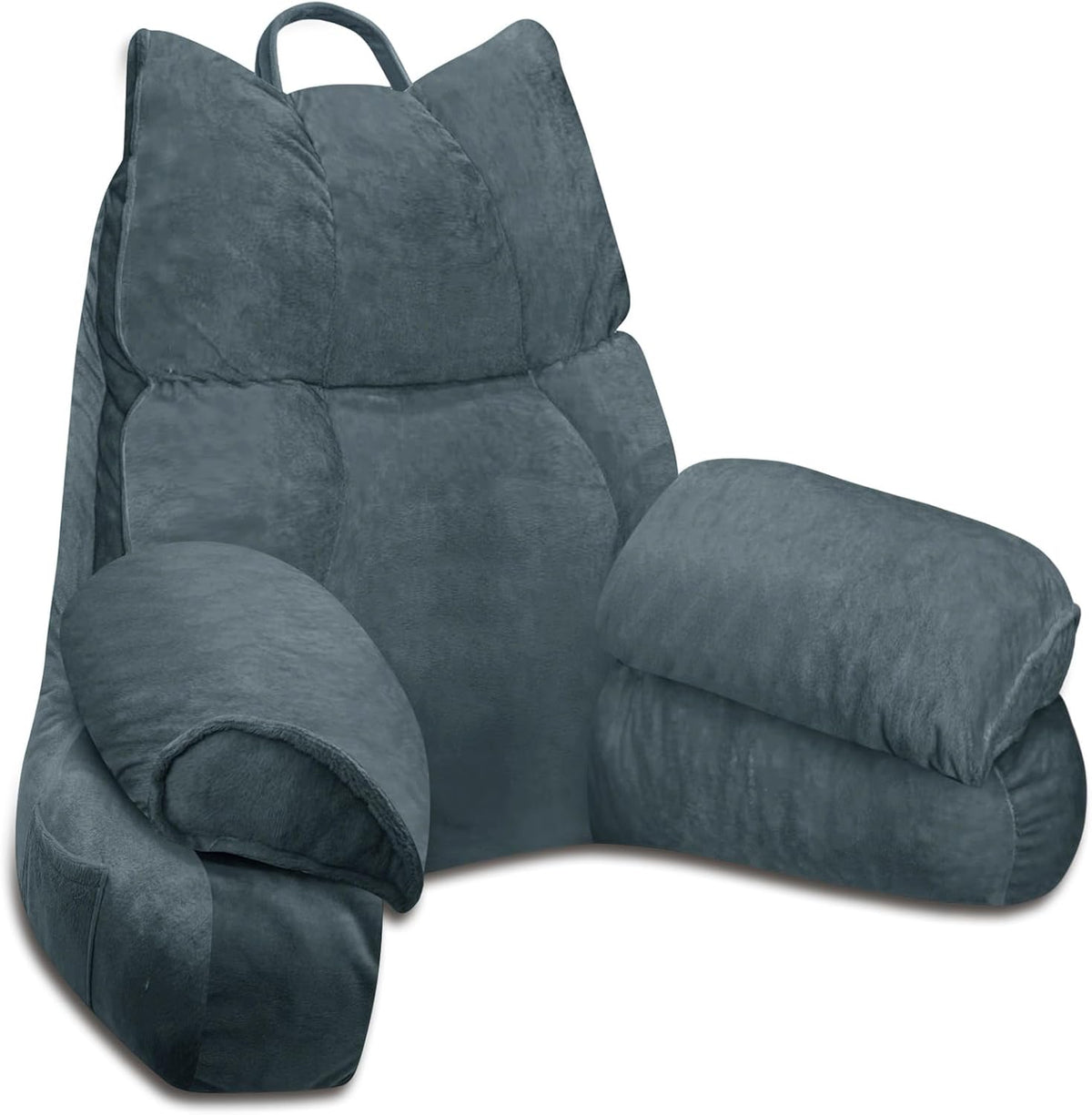 Bed Pillow with Arm Support - Memory Foam - Charcoal Gray