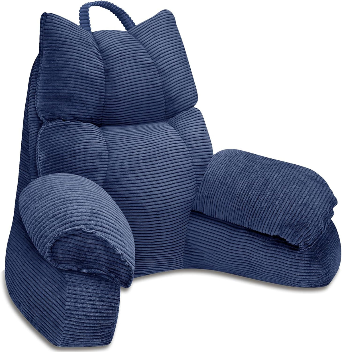 Bed Pillow with Arm Support - Memory Foam - Navy Blue