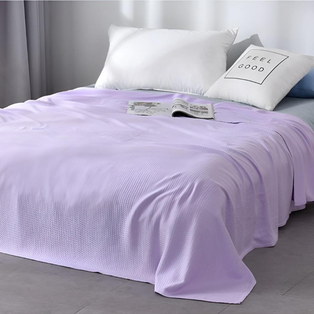 Cooling Blanket for Bed - Lightweight Bamboo - Purple