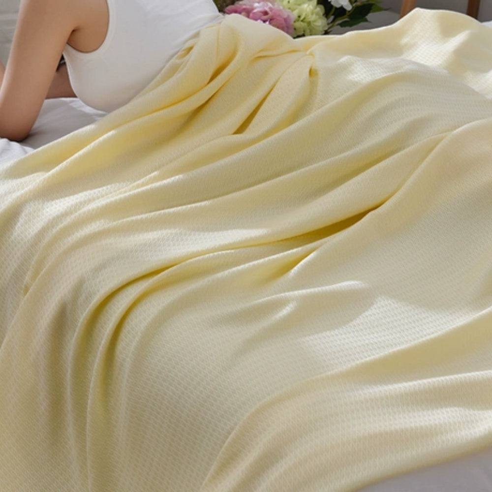 Cooling Blanket for Bed - Lightweight Bamboo - Yellow