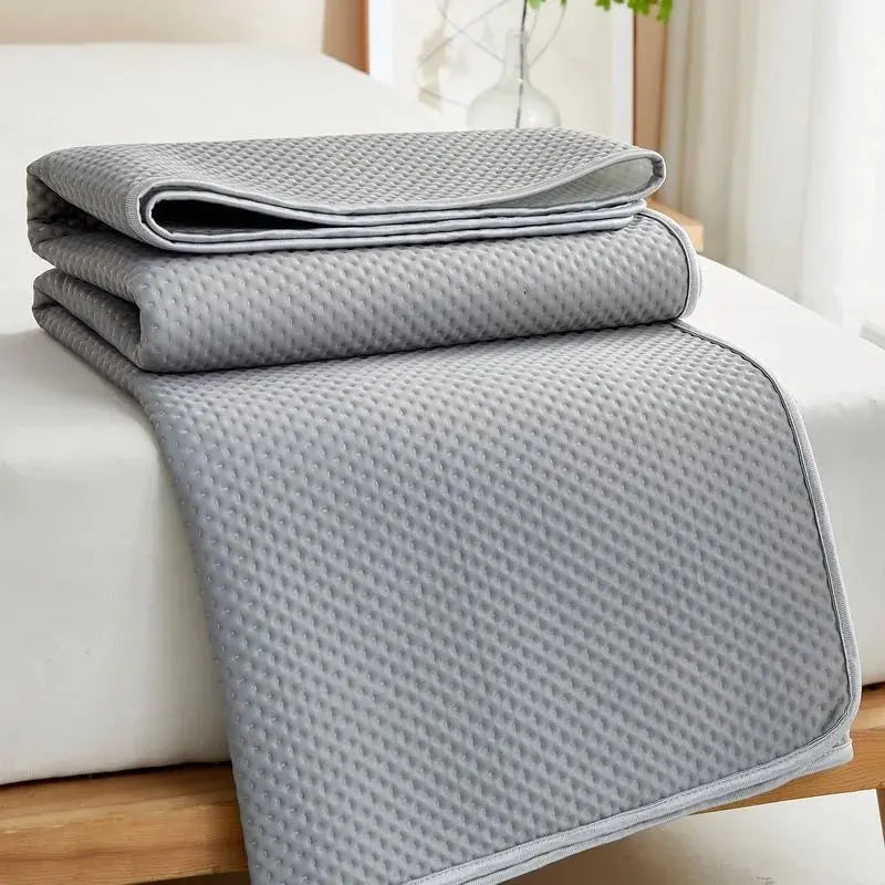 Cooling Mattress Pad - Breathable Ice Silk - Gray