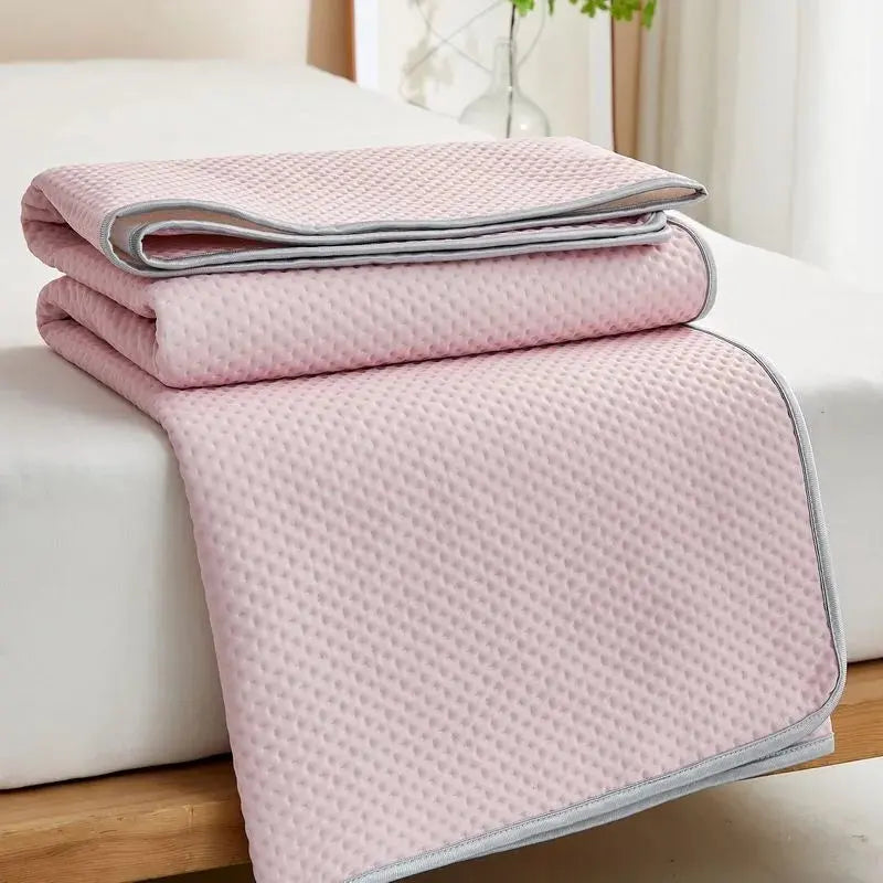 Cooling Mattress Pad - Breathable Ice Silk - Pink