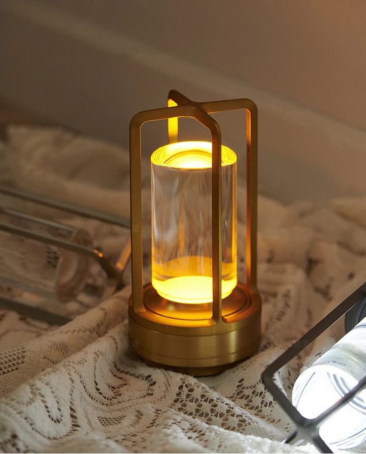 Cordless Nordic Table Lamp - Rechargeable and Dimmable - Gold