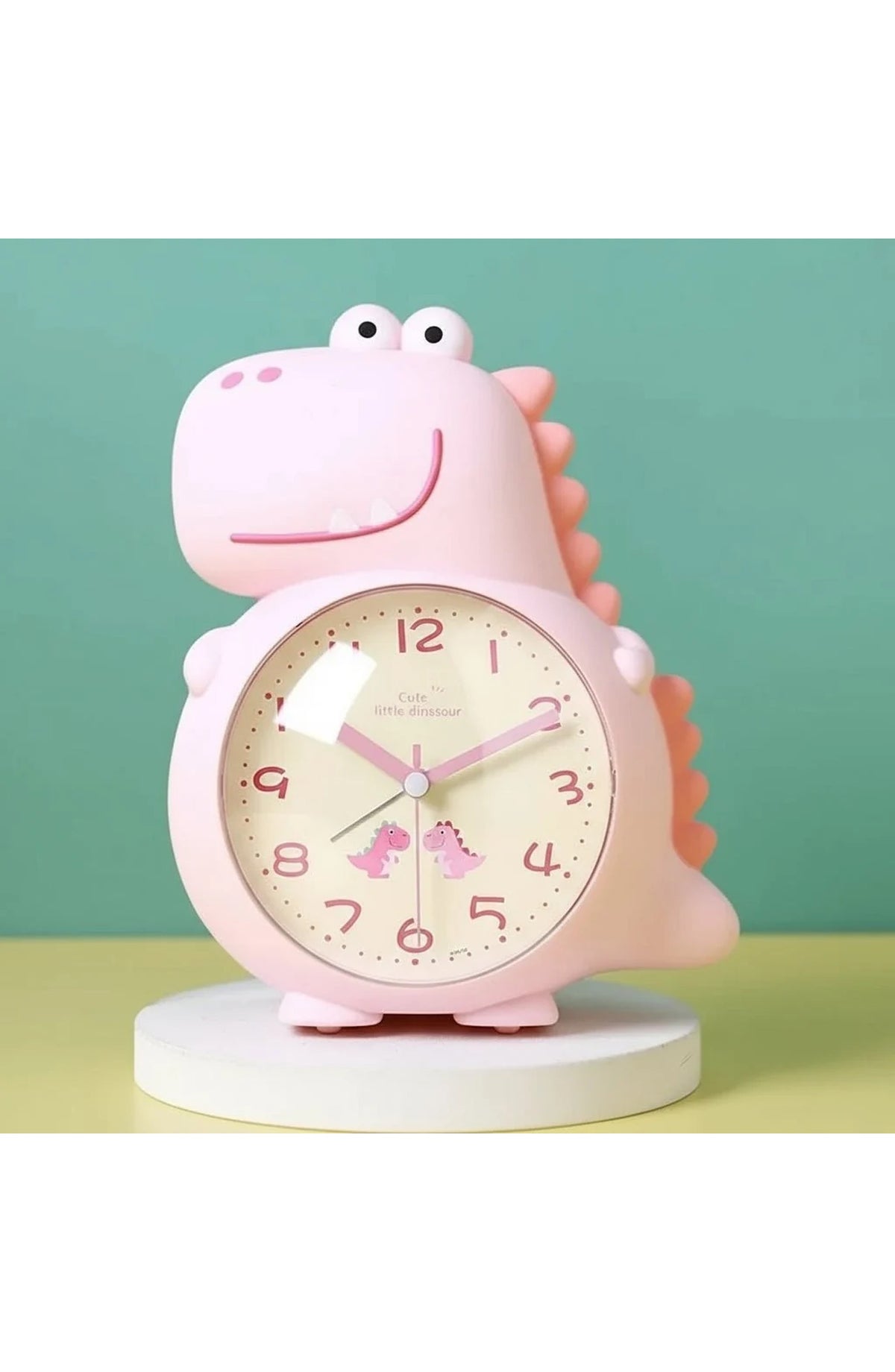 Dinosaur Alarm Clock with Wake-Up Light - Pink