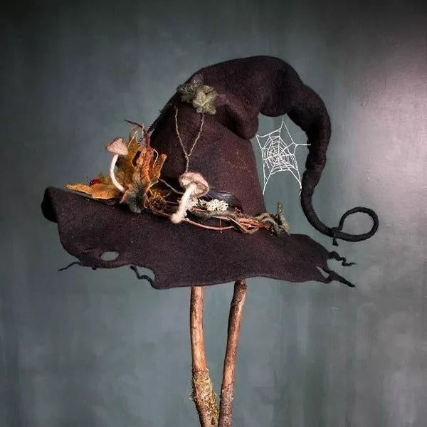 Felt Witch Hat - Brown