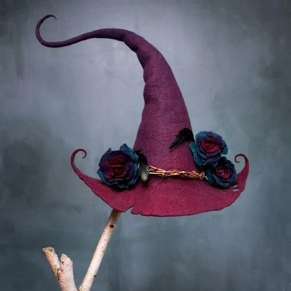 Felt Witch Hat - Rose Purple