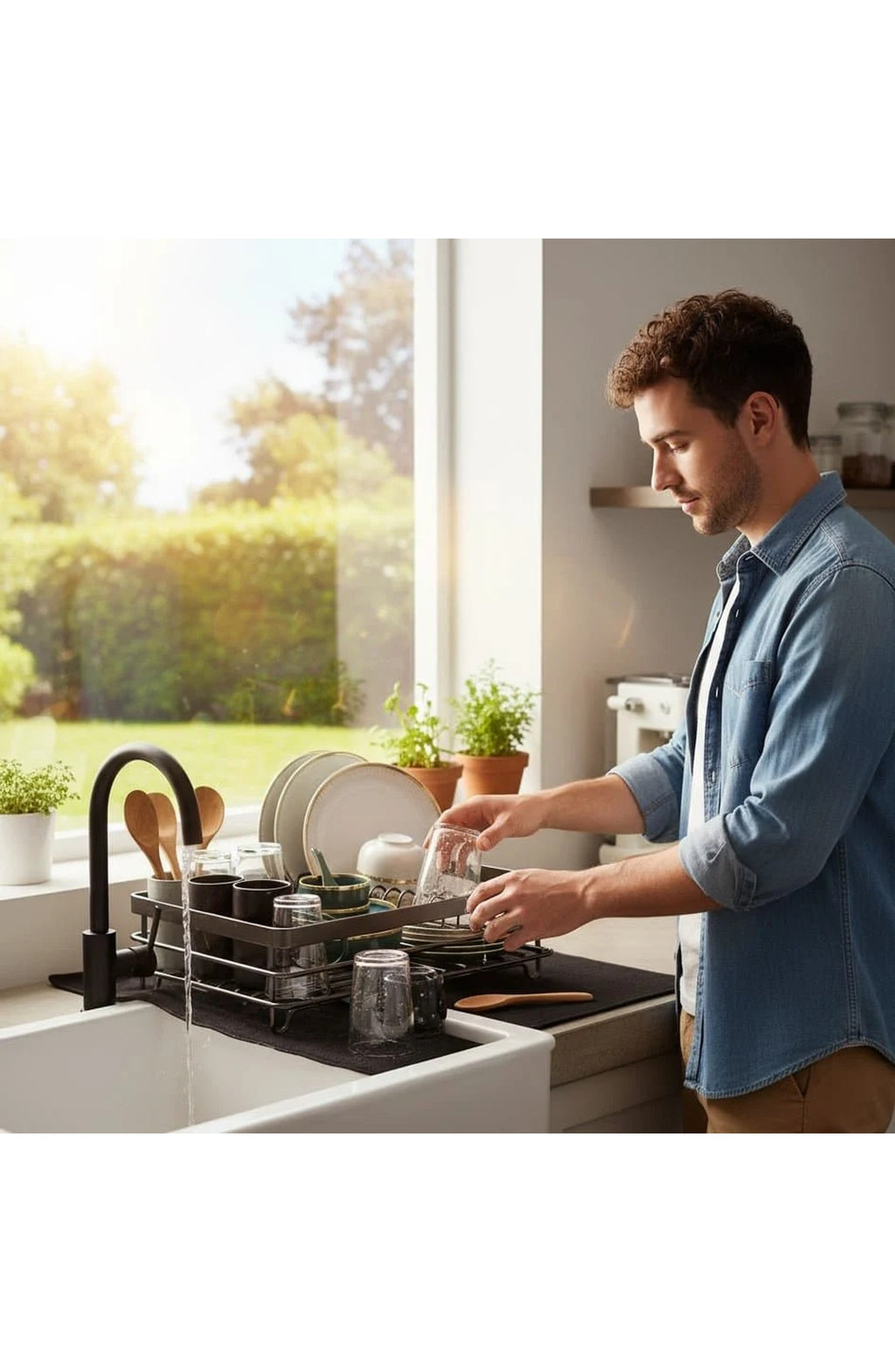 Foldable Stainless Steel Dish Rack