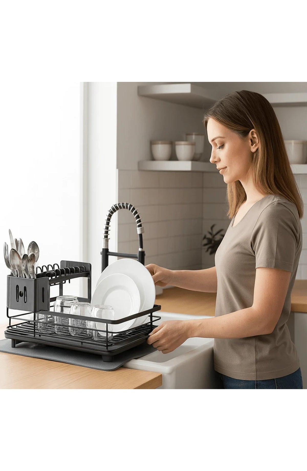 Foldable Stainless Steel Dish Rack
