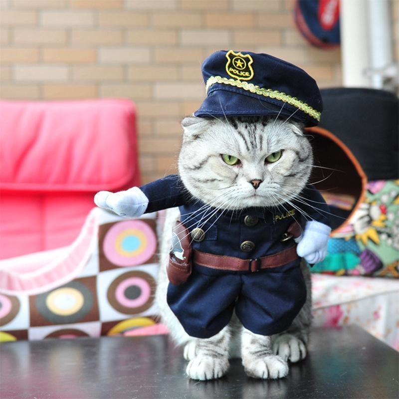 Funny Pet Costume in 12 Character Styles - Policeman