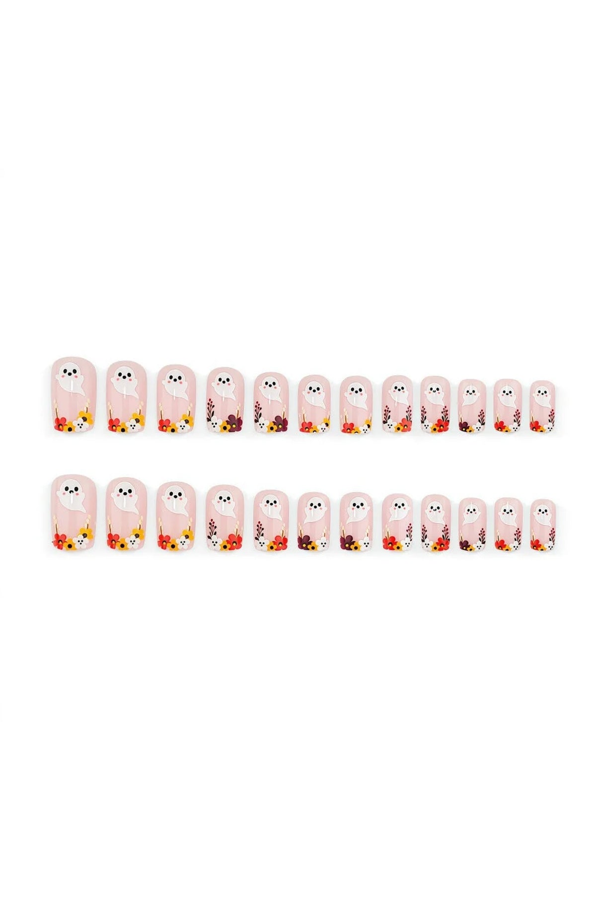 Ghost Floral Press-On Nails
