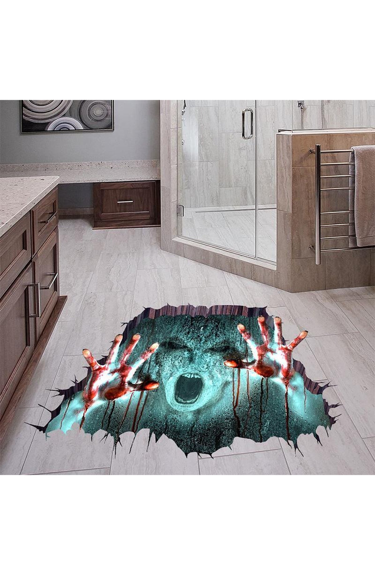 Halloween Prank Floor Mat - Screaming Ghoul 3D