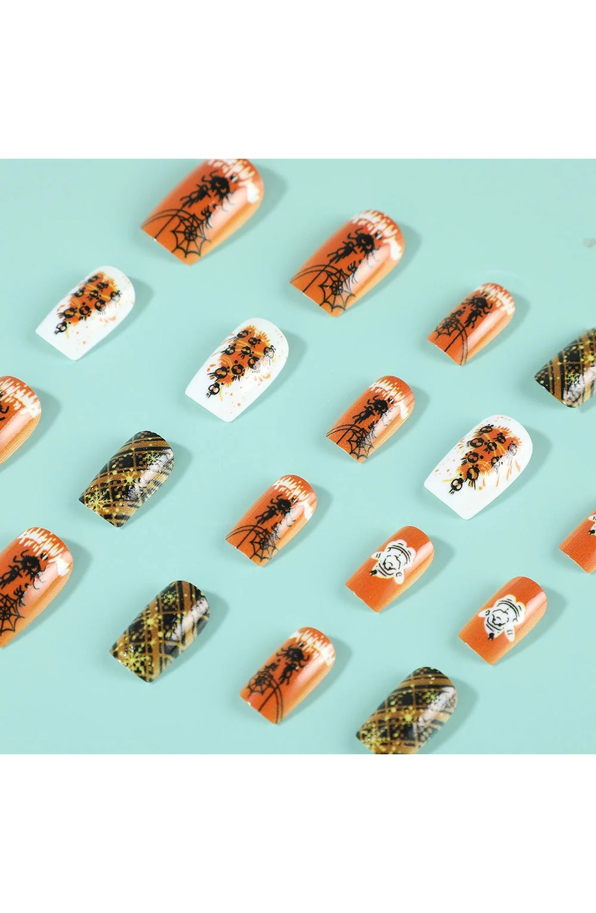 Orange Halloween Press-On Nails