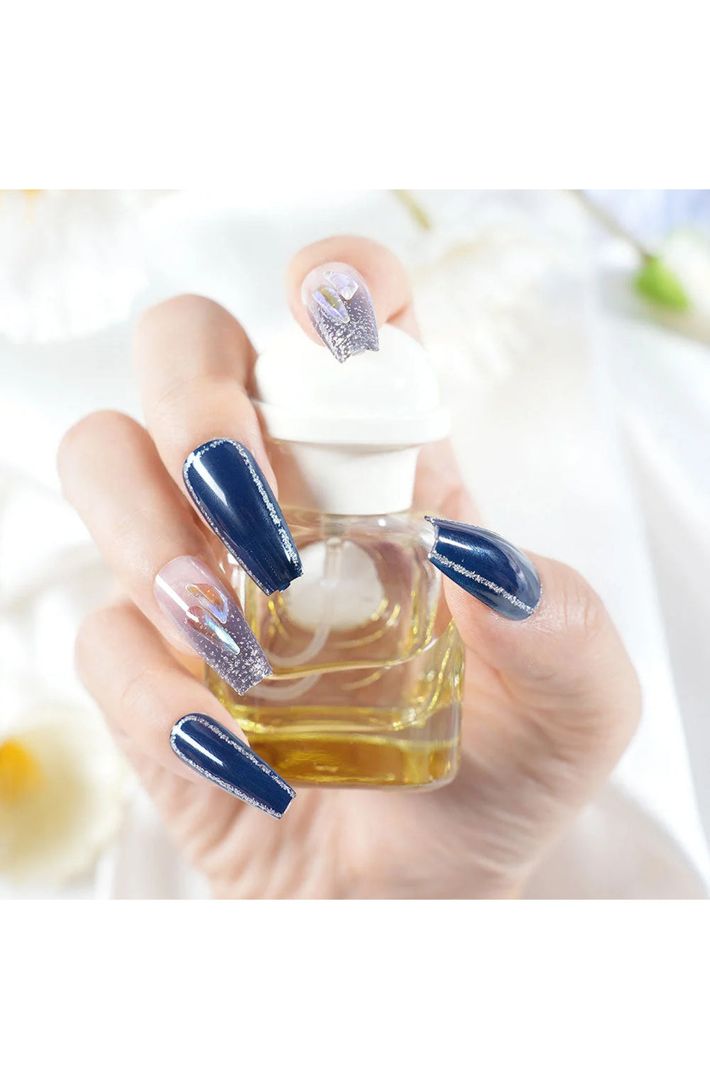 Navy Jelly Press-On Nails