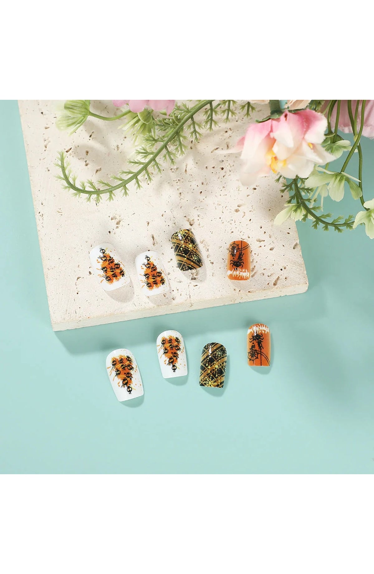 Orange Halloween Press-On Nails