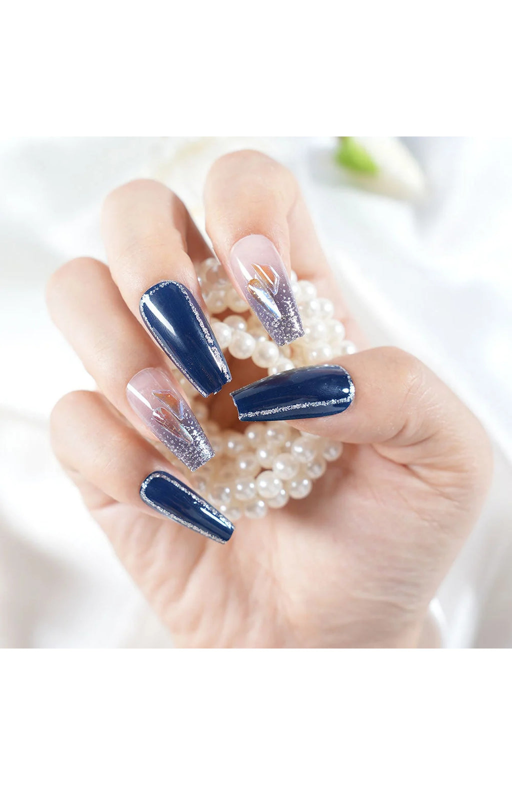 Navy Jelly Press-On Nails