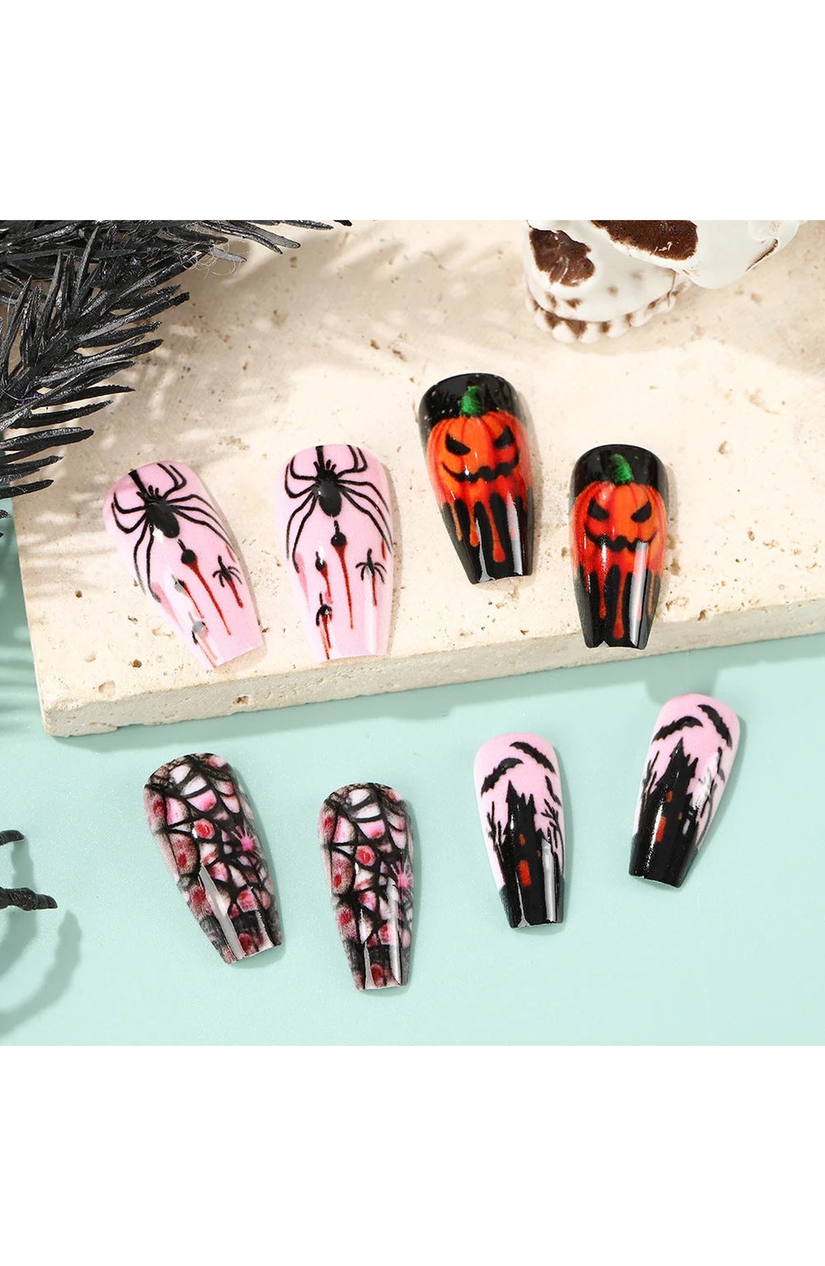 Coffin Halloween Press-On Nails