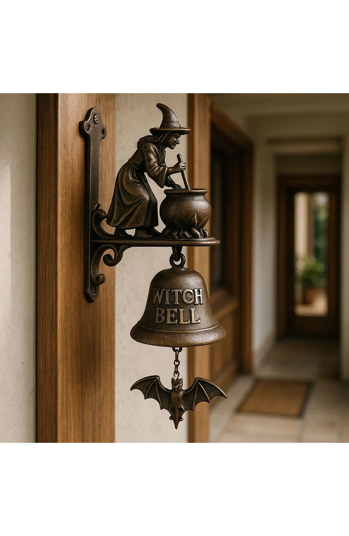 Witch Door Bell - Witch with Cauldron