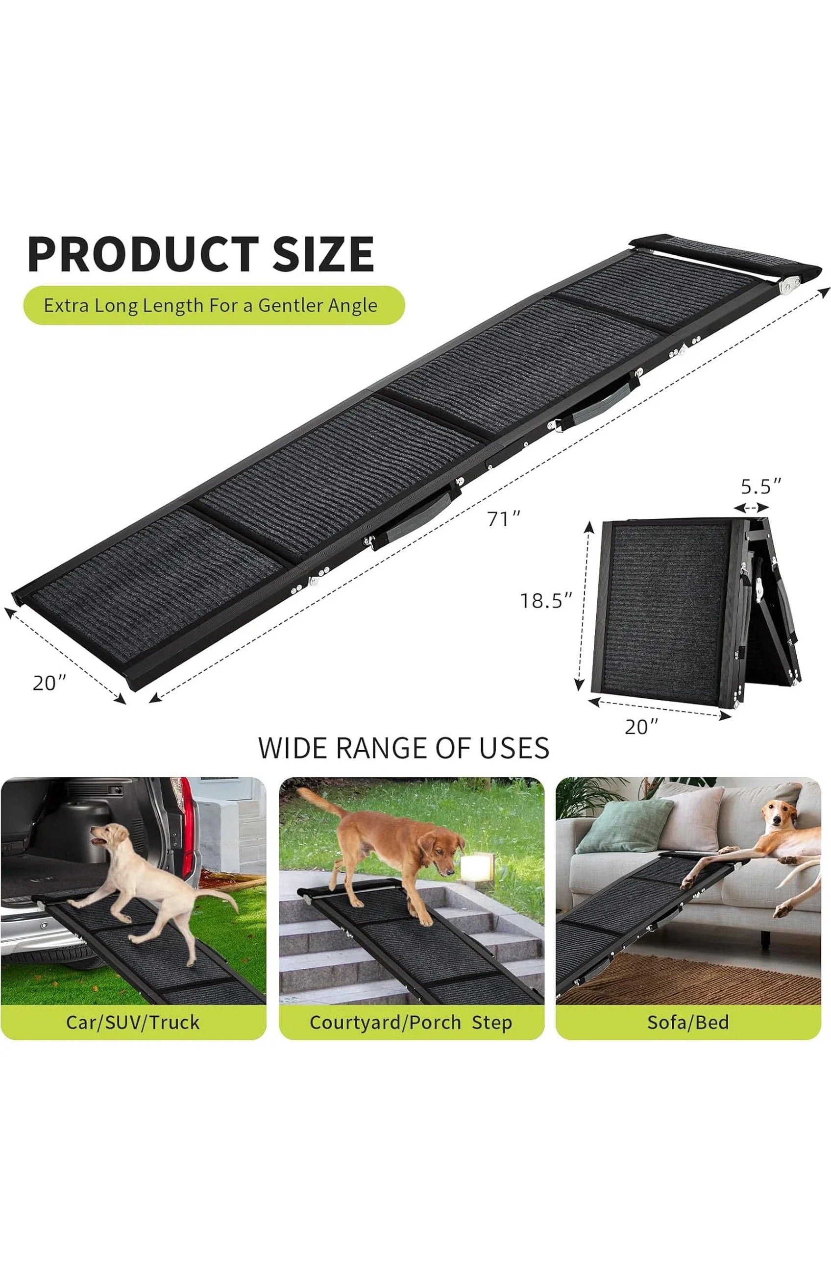 Folding Dog Ramp for Bed and Car