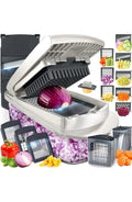 Vegetable Slicer with 8 Interchangeable Blades - Gray
