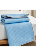 Cooling Mattress Pad - Breathable Ice Silk - Blue