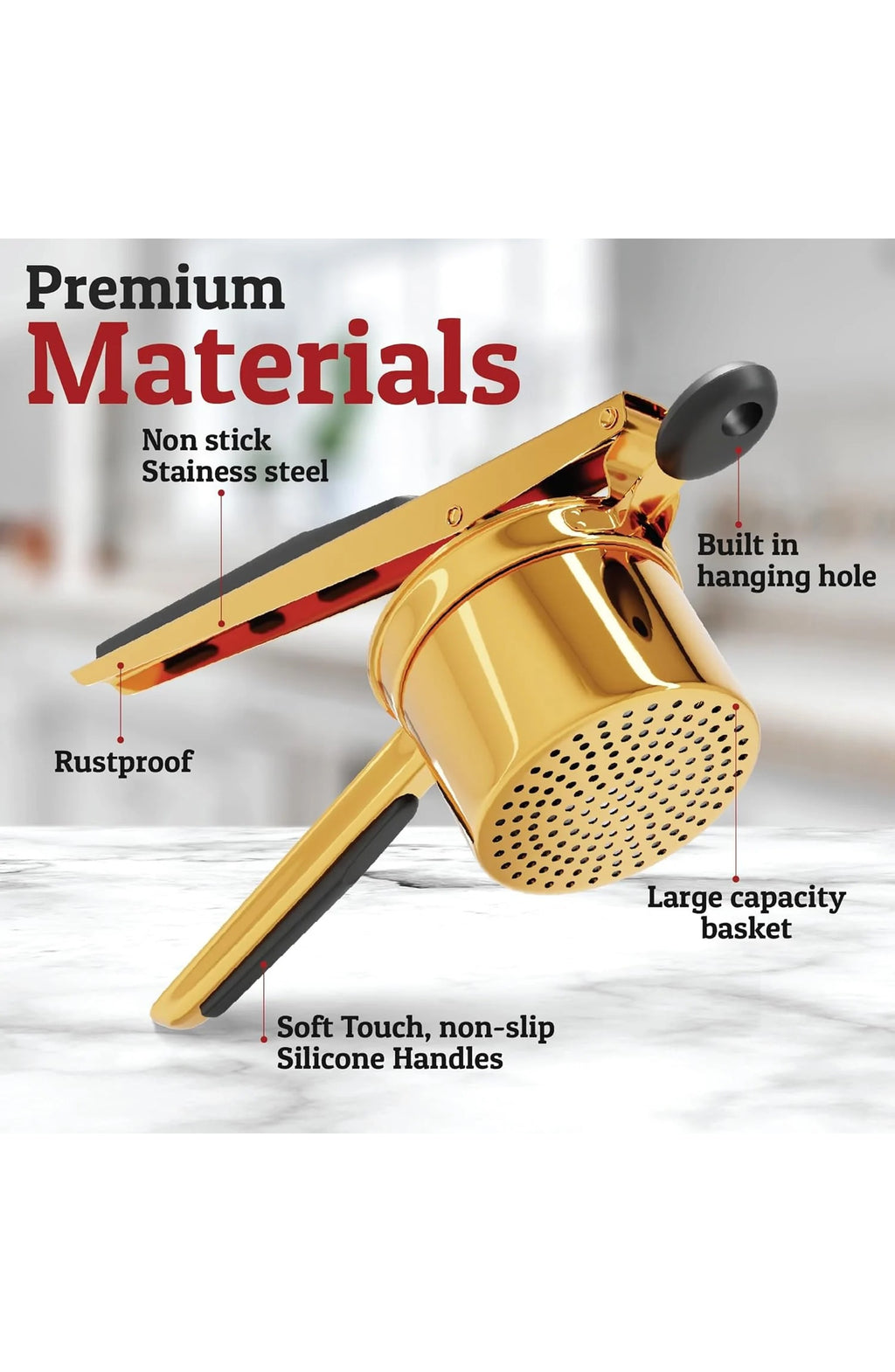 Stainless Steel Potato Masher, view 2