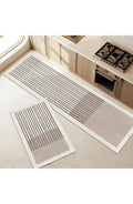 Kitchen Floor Mat in Five Line Designs - Beige Stripes