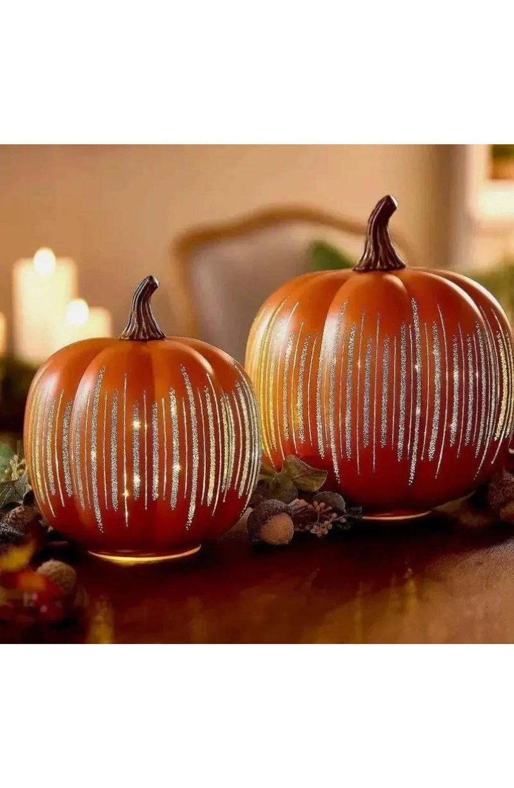 LED Pumpkin Lantern with 6-Hour Timer - Orange
