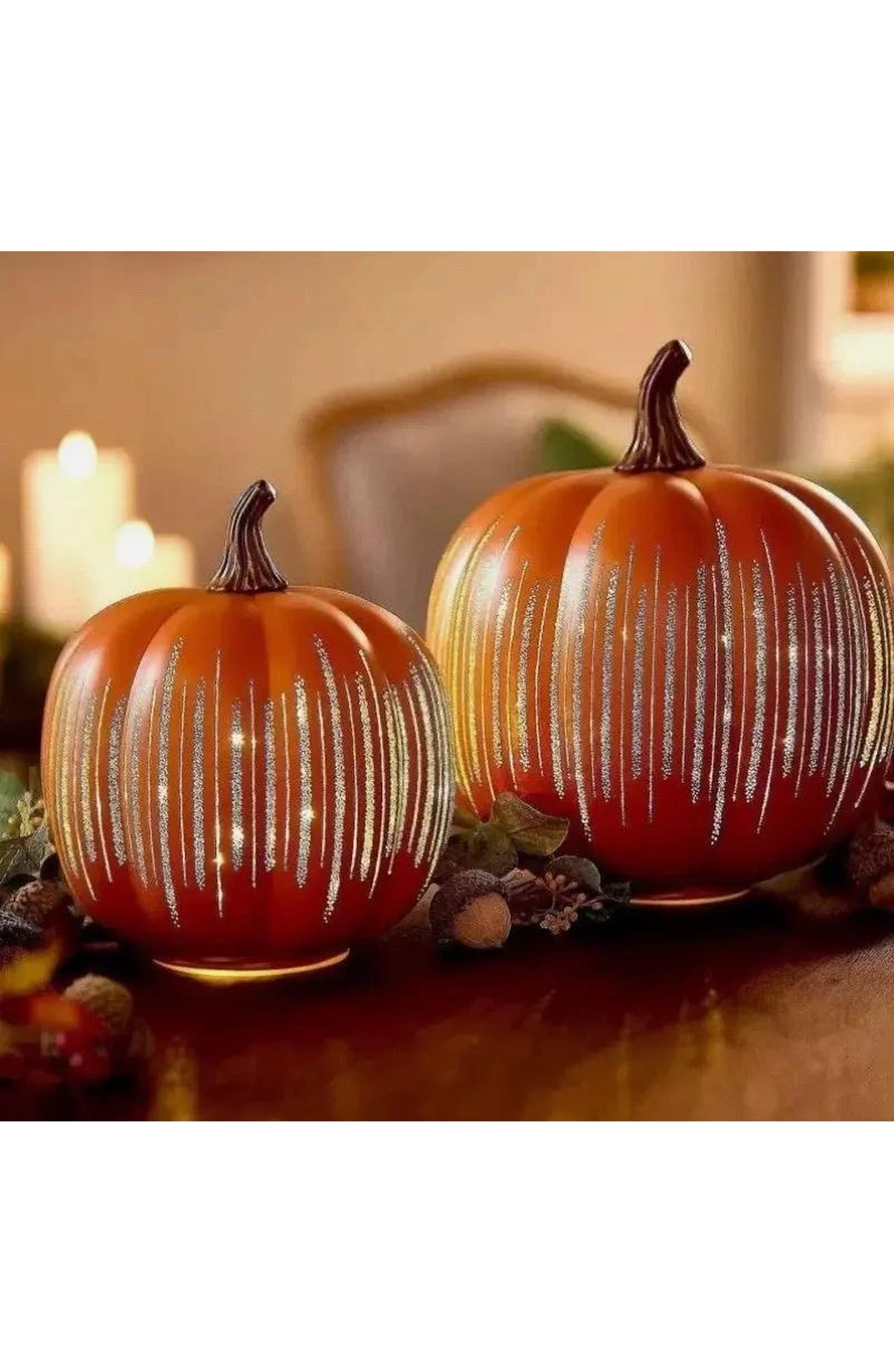 LED Pumpkin Lantern with 6-Hour Timer - Orange