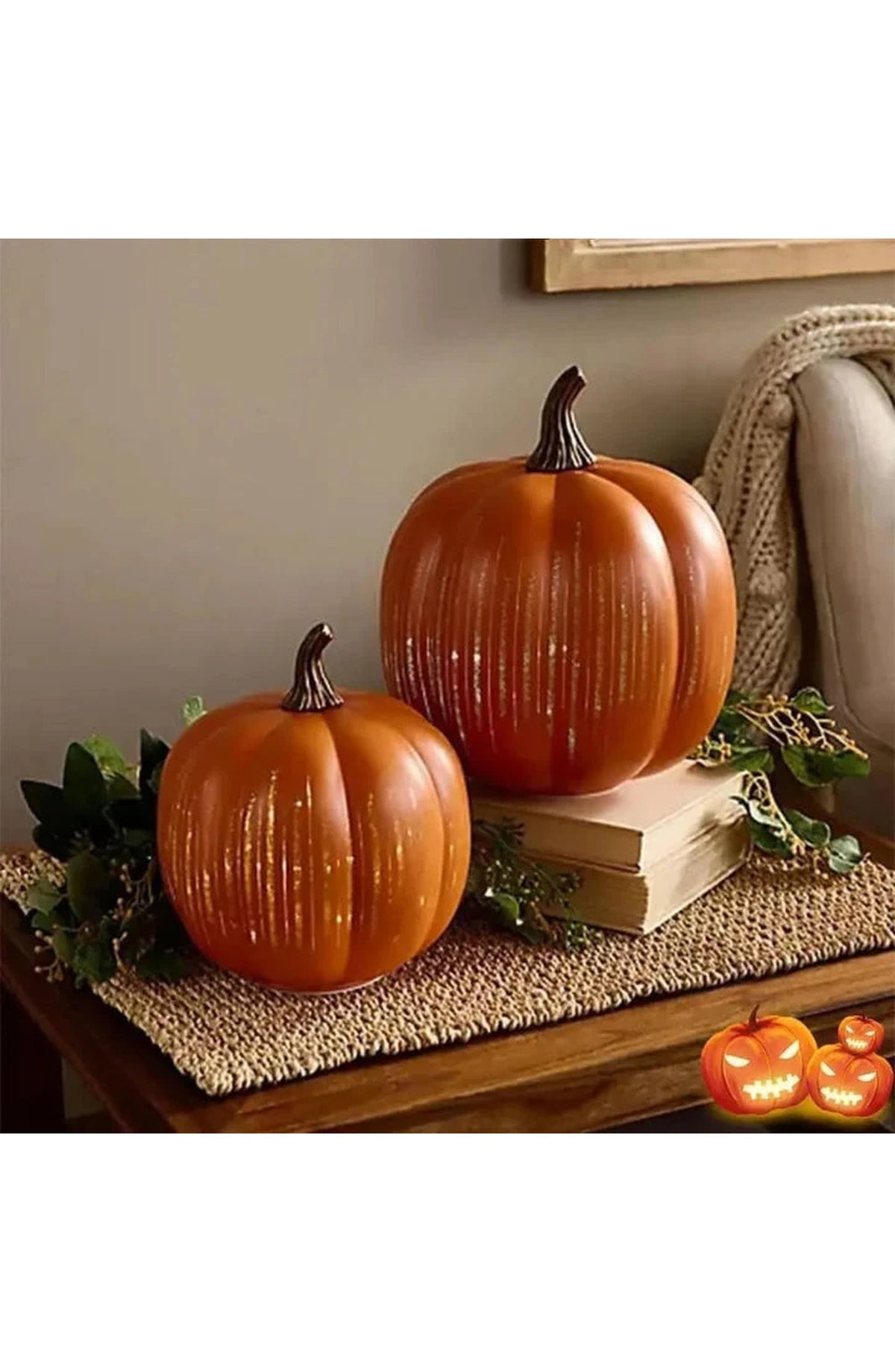 LED Pumpkin Lantern with 6-Hour Timer