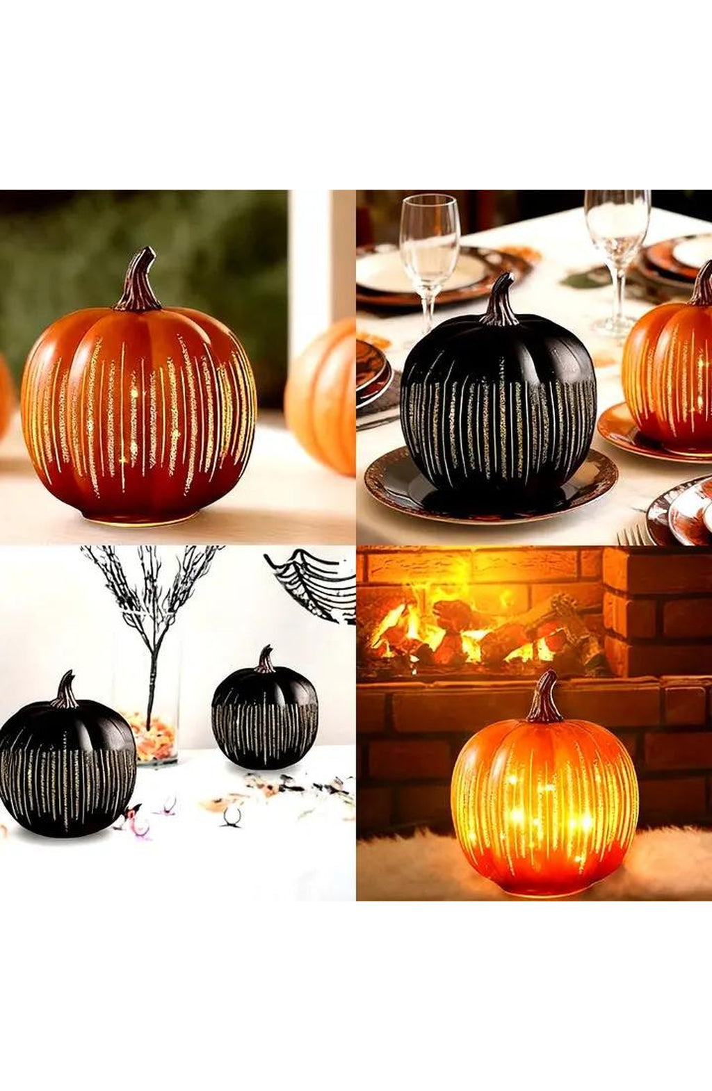 LED Pumpkin Lantern with 6-Hour Timer