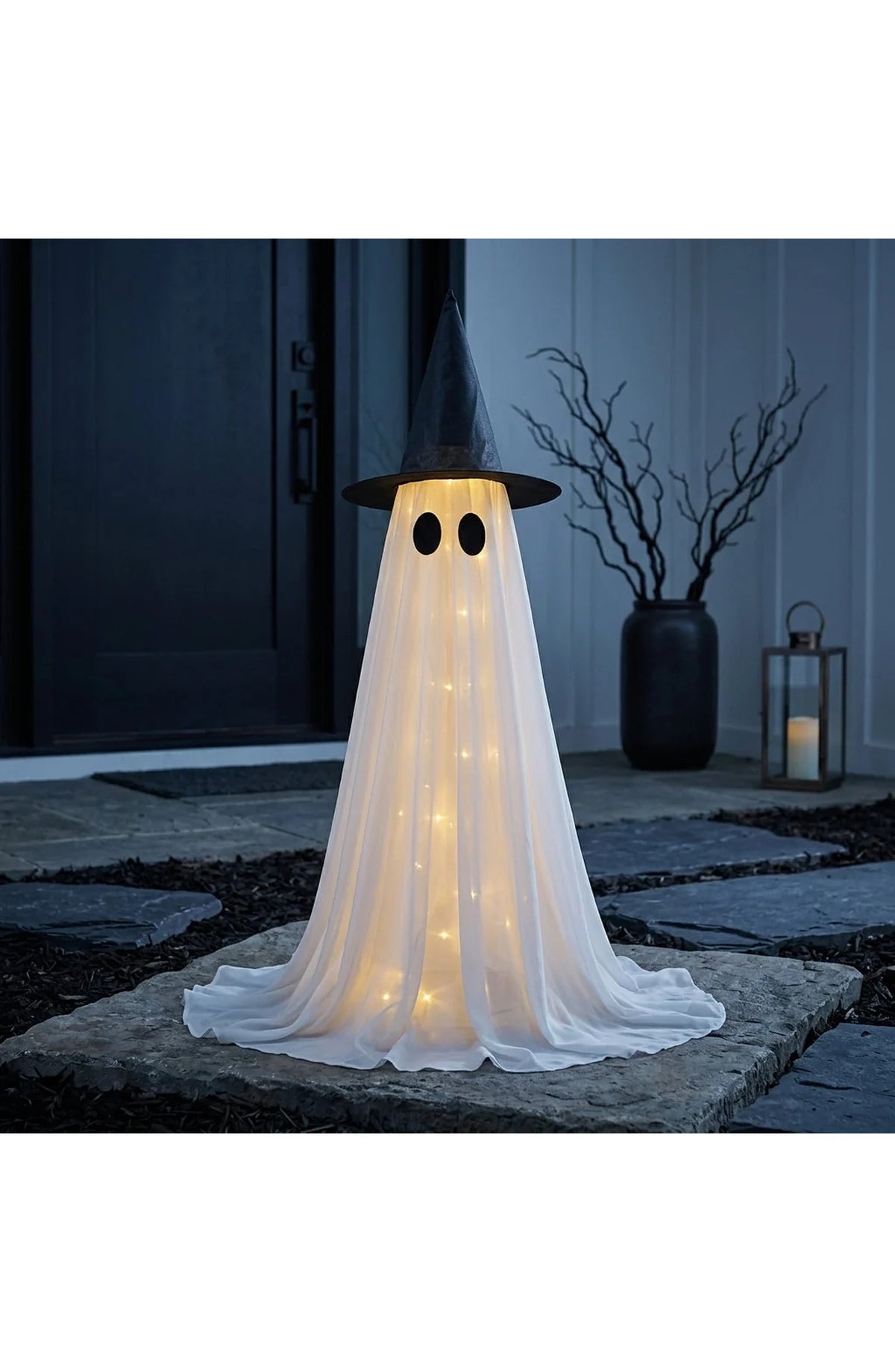 Light-Up Ghost with Witch Hat