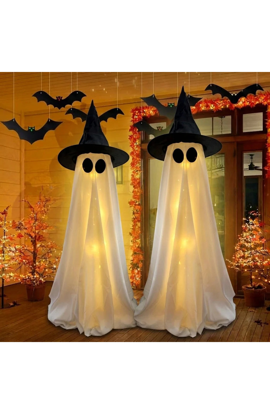Light-Up Ghost with Witch Hat