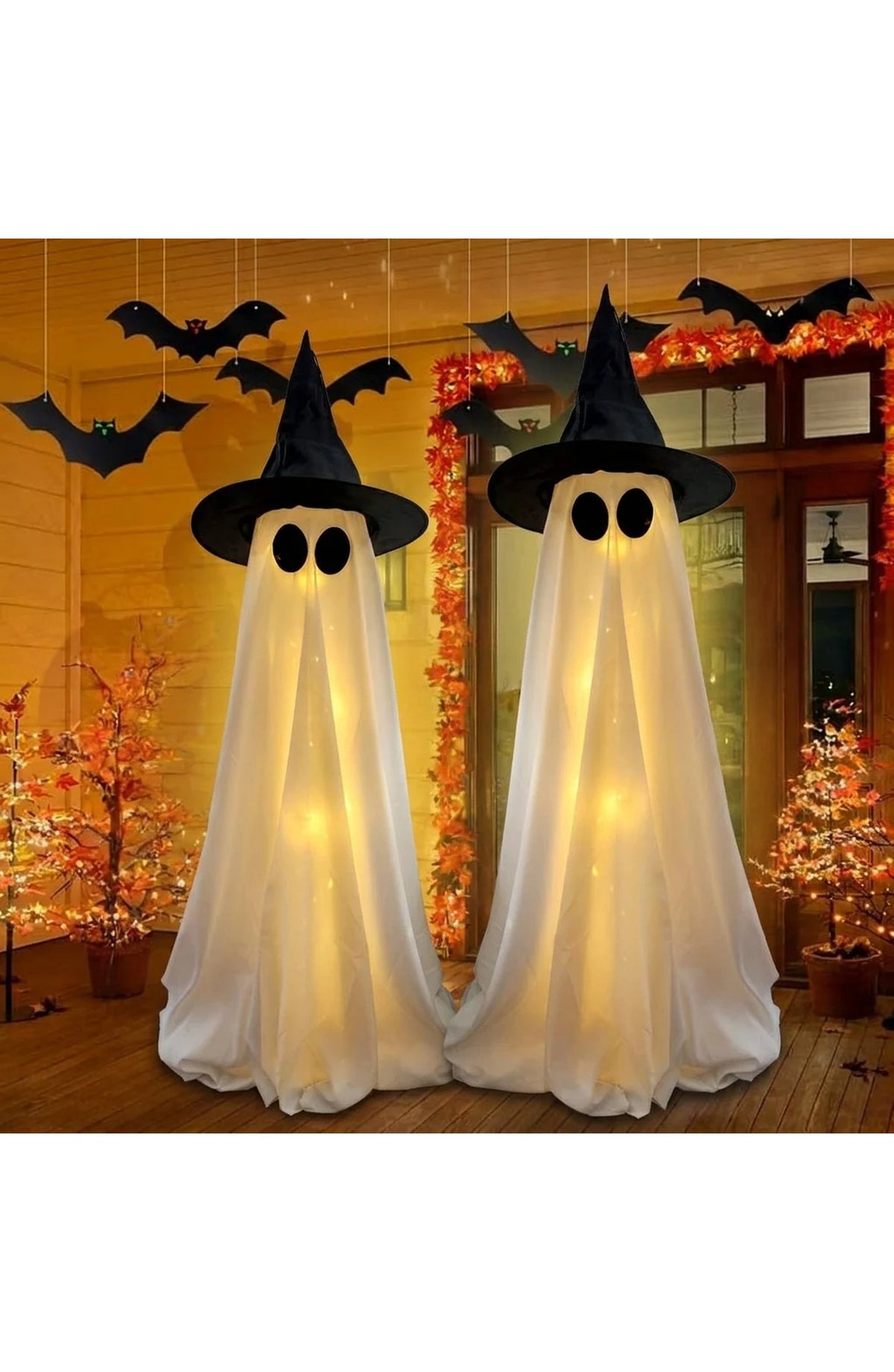 Light-Up Ghost with Witch Hat