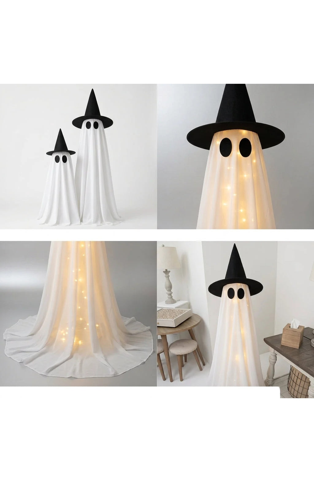 Light-Up Ghost with Witch Hat