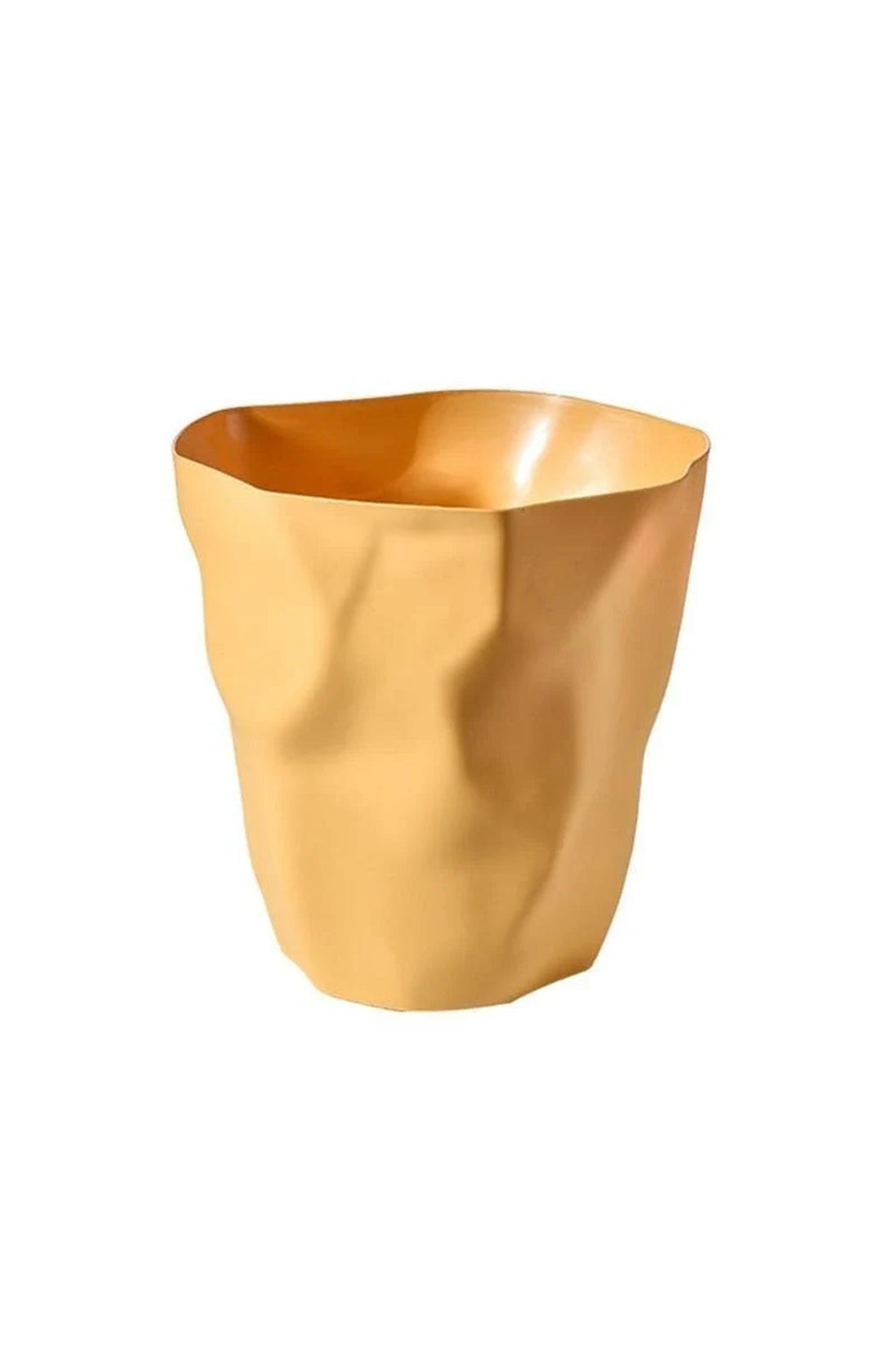 Minimalist Trash Can with Crumpled Shape