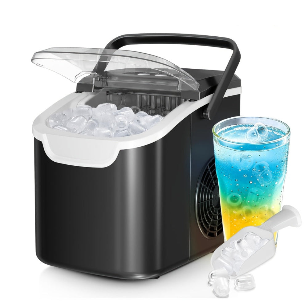Nugget Ice Maker - Portable Countertop Machine - Black - 26 lbs (11.8 kg/day)