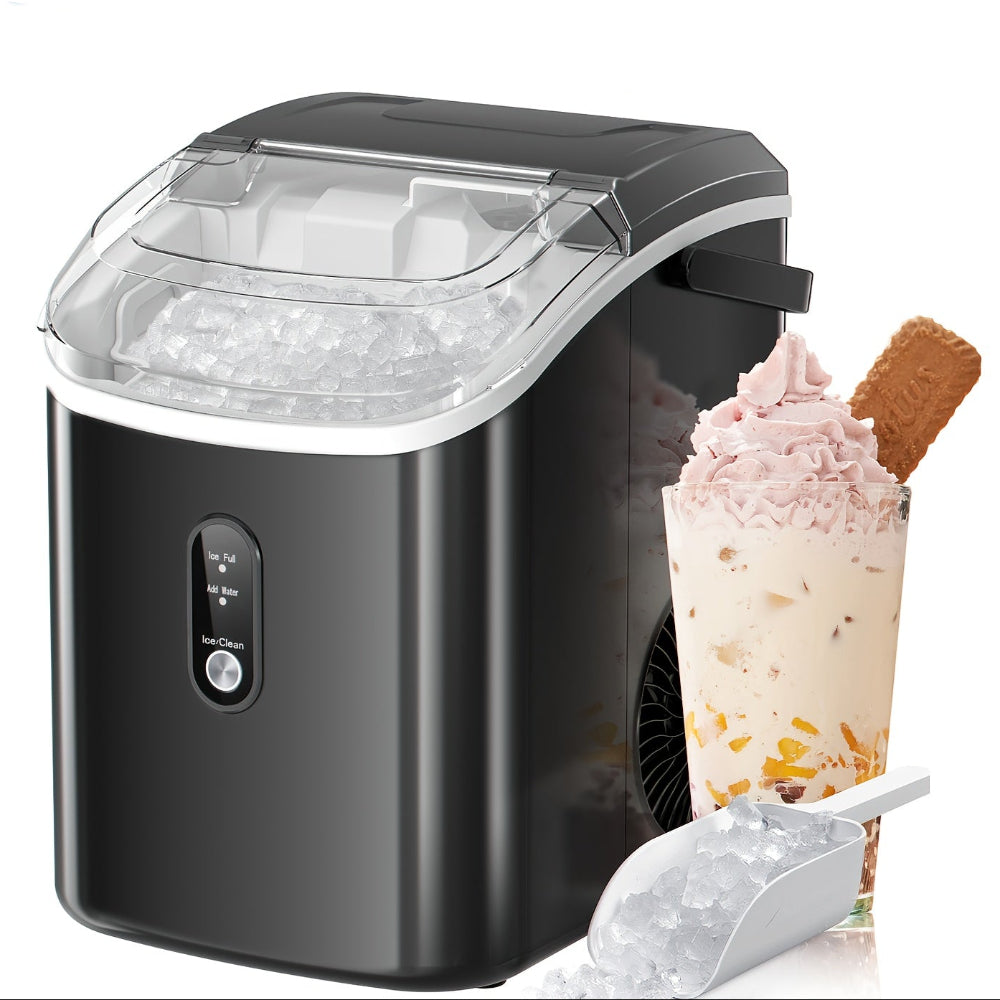 Nugget Ice Maker - Portable Countertop Machine - Black - 35 lbs (15.9 kg/day)