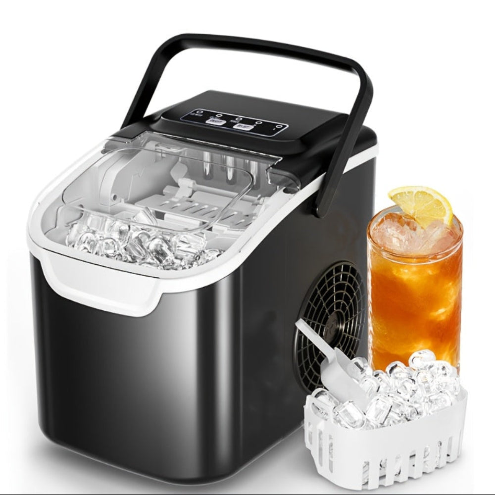 Nugget Ice Maker - Portable Countertop Machine - Black II - 26 lbs (11.8 kg/day)