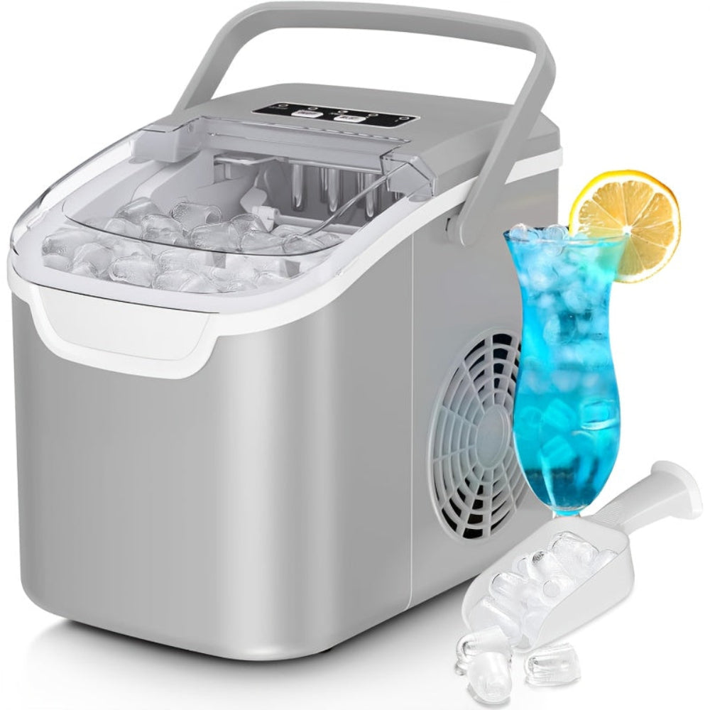 Nugget Ice Maker - Portable Countertop Machine - Gray - 26 lbs (11.8 kg/day)