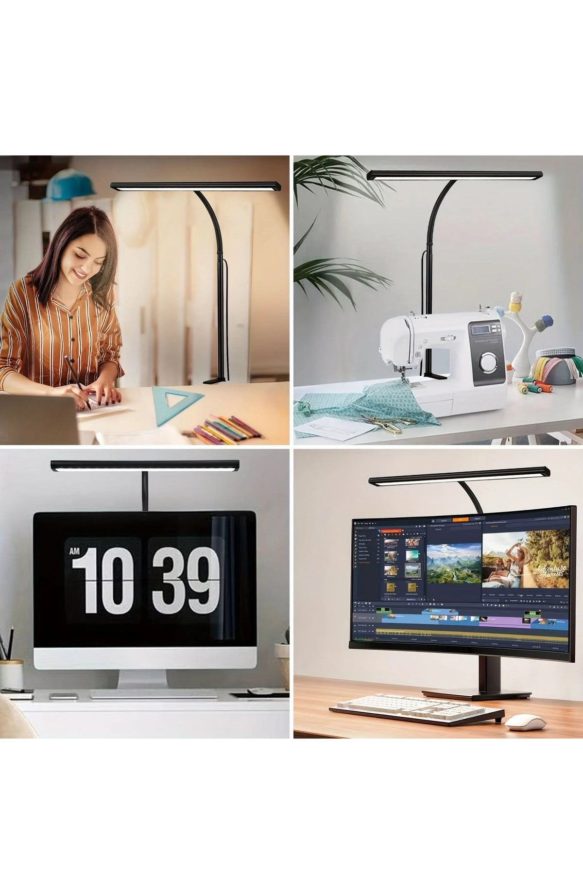 Ultra-Wide LED Desk Lamp with Clamp