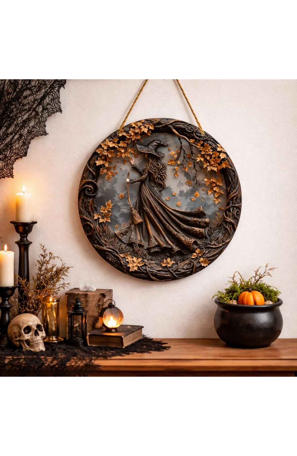 Witch Halloween Door Sign - Walking Witch
